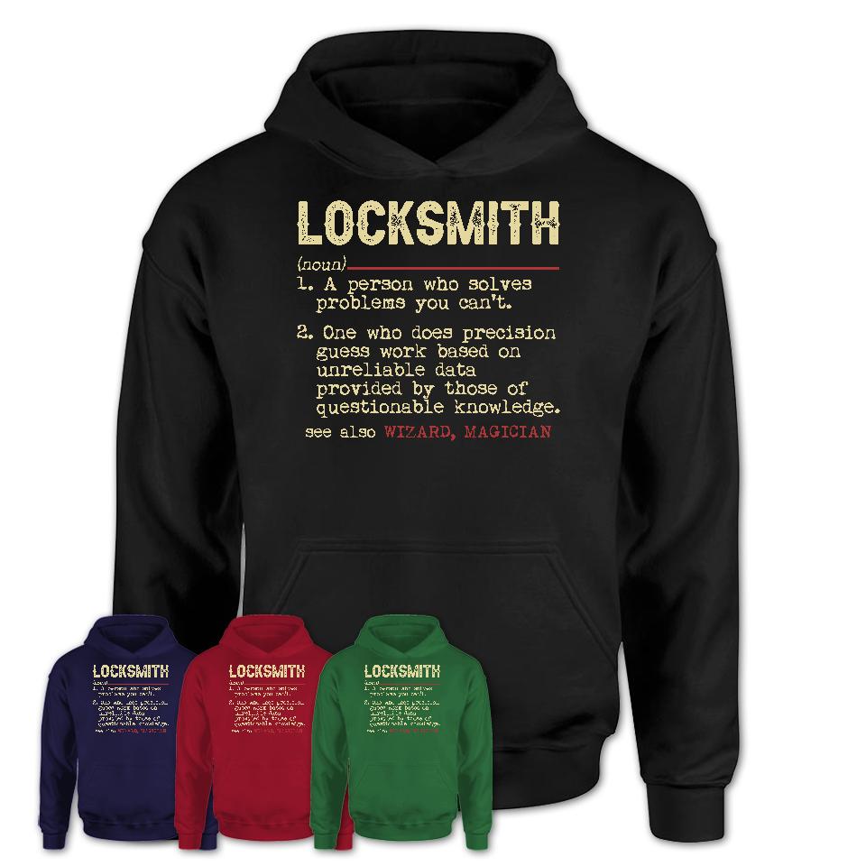 Vintage Locksmith Definition Shirt, Funny Coworker Gift Idea for Locksmith, New Job Gift