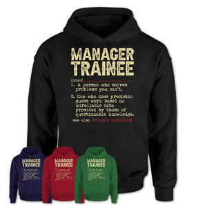 Vintage Manager Trainee Definition Shirt, Funny Coworker Gift Idea for Manager Trainee, New Job Gift