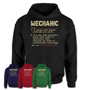 Vintage Mechanic Definition Shirt, Funny Coworker Gift Idea for Mechanic, New Job Gift