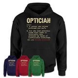 Vintage Optician Definition Shirt, Funny Coworker Gift Idea for Optician, New Job Gift