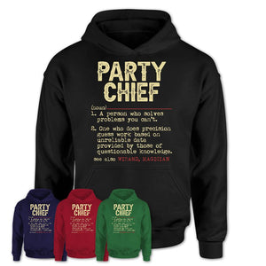Vintage Party Chief Definition Shirt, Funny Coworker Gift Idea for Party Chief, New Job Gift