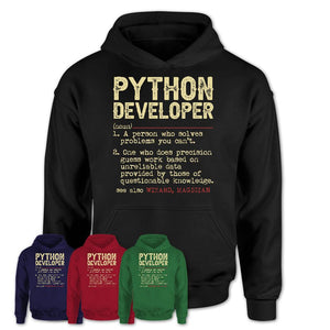 Vintage Python Developer Definition Shirt, Funny Coworker Gift Idea for Python Developer, New Job Gift