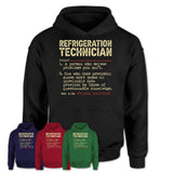 Vintage Refrigeration Technician Definition Shirt, Funny Coworker Gift Idea for Refrigeration Technician, New Job Gift