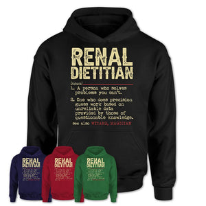 Vintage Renal Dietitian Definition Shirt, Funny Coworker Gift Idea for Renal Dietitian, New Job Gift