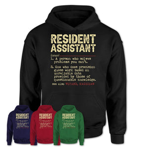Vintage Resident Assistant Definition Shirt, Funny Coworker Gift Idea for Resident Assistant, New Job Gift