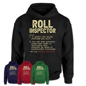 Vintage Roll Inspector Definition Shirt, Funny Coworker Gift Idea for Roll Inspector, New Job Gift