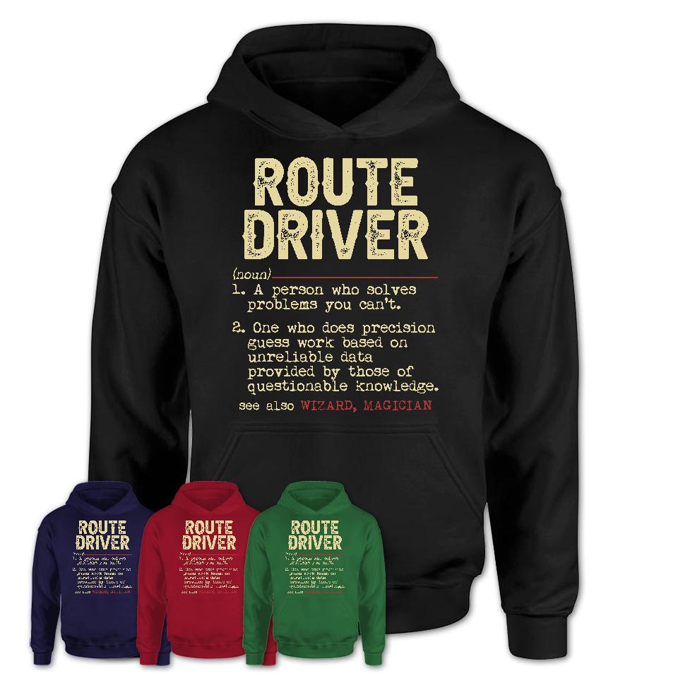 Vintage Route Driver Definition Shirt, Funny Coworker Gift Idea for Route Driver, New Job Gift