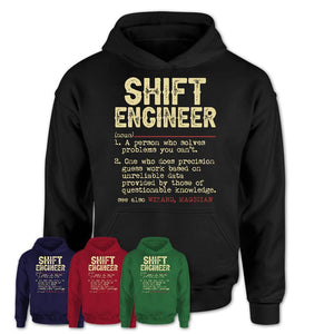 Vintage Shift Engineer Definition Shirt, Funny Coworker Gift Idea for Shift Engineer, New Job Gift
