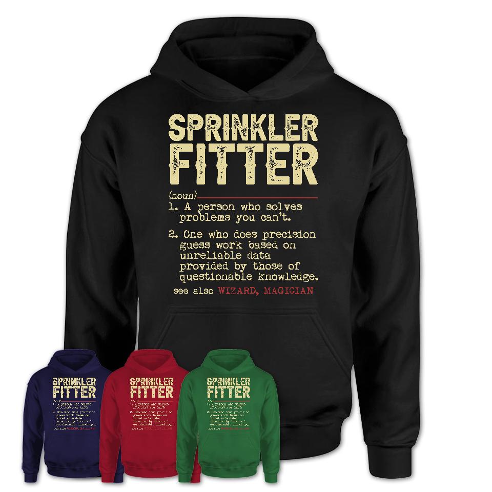 Vintage Sprinkler Fitter Definition Shirt, Funny Coworker Gift Idea for Sprinkler Fitter, New Job Gift