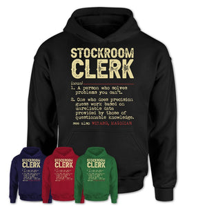 Vintage Stockroom Clerk Definition Shirt, Funny Coworker Gift Idea for Stockroom Clerk, New Job Gift