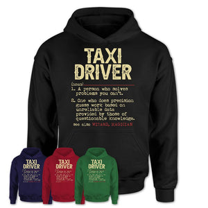 Vintage Taxi Driver Definition Shirt, Funny Coworker Gift Idea for Taxi Driver, New Job Gift