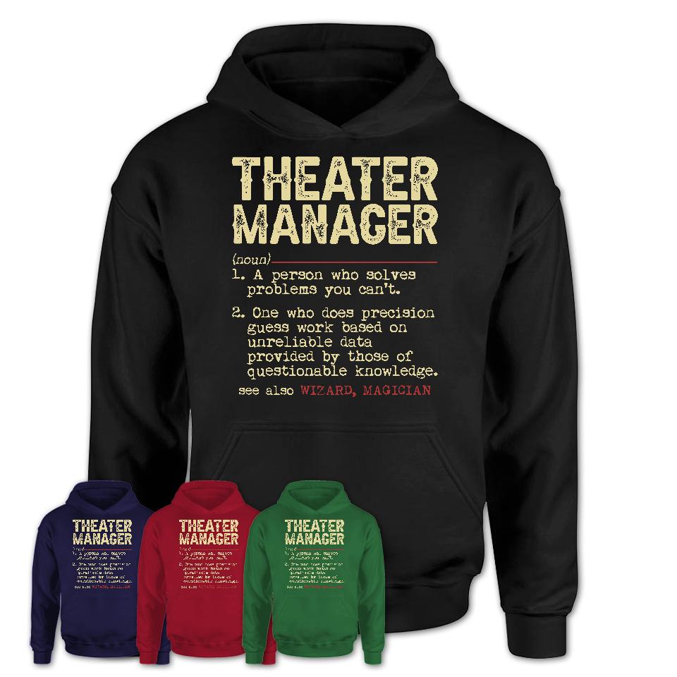 Vintage Theater Manager Definition Shirt, Funny Coworker Gift Idea for Theater Manager, New Job Gift