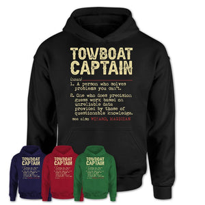 Vintage Towboat Captain Definition Shirt, Funny Coworker Gift Idea for Towboat Captain, New Job Gift