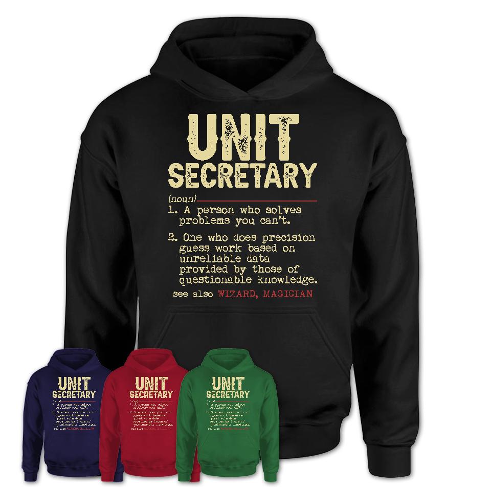 Vintage Unit Secretary Definition Shirt, Funny Coworker Gift Idea for Unit Secretary, New Job Gift