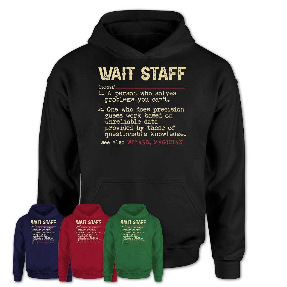 Vintage Wait Staff Definition Shirt, Funny Coworker Gift Idea for Wait Staff, New Job Gift