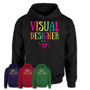 Visual Designer Rainbow Lettering Heart Shirt, Employee Appreciation Gifts