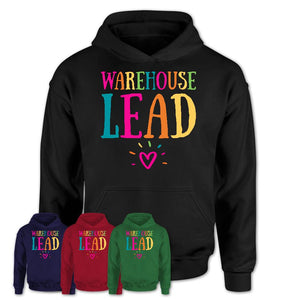 Warehouse Lead Rainbow Lettering Heart Shirt, Employee Appreciation Gifts