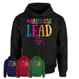 Warehouse Lead Rainbow Lettering Heart Shirt, Employee Appreciation Gifts
