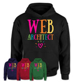 Web Architect Rainbow Lettering Heart Shirt, Employee Appreciation Gifts