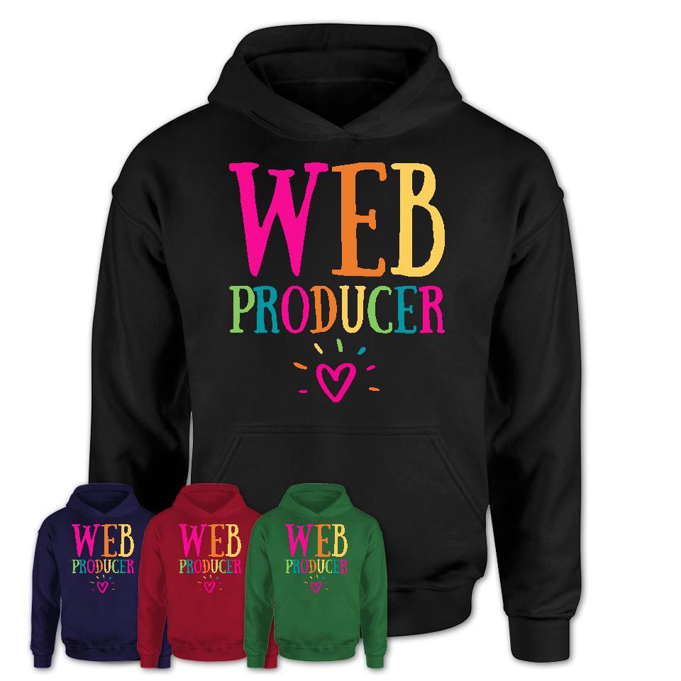 Web Producer Rainbow Lettering Heart Shirt, Employee Appreciation Gifts