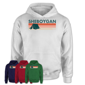 Wisconsin Sheboygan Camping Shirt for Family Teammates Vintage Retro Colors