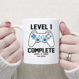 Level 1 Complete Anniversary Mug, Custom Name Gift, Game Lover Mug, Couple Mug, 1 year Anniversary Gift