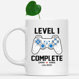 Level 1 Complete Anniversary Mug, Custom Name Gift, Game Lover Mug, Couple Mug, 1 year Anniversary Gift