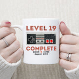 Level 19 Complete Anniversary Mug, Personalized 19th Anniversary Gift, 19 years Gift for Husband