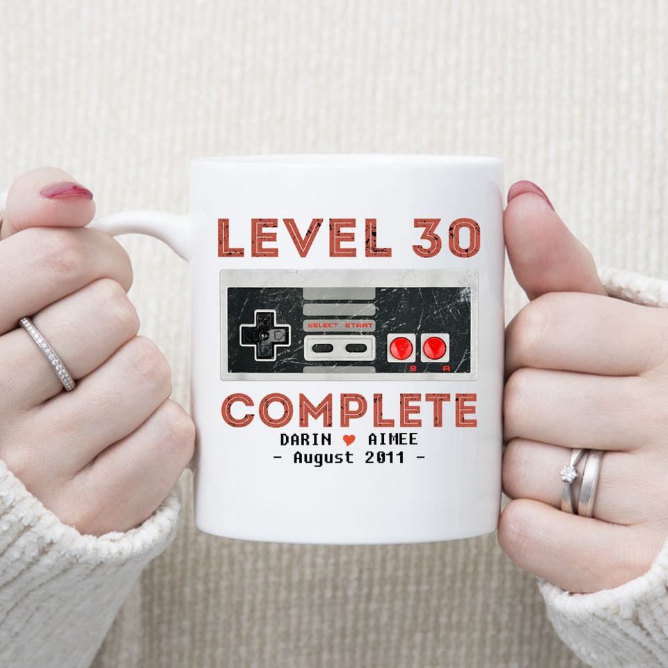 Level 30 Complete Anniversary Mug, Personalized 30th Anniversary Gift, 30 years Gift for Husband