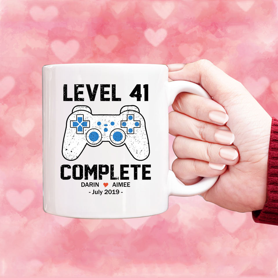 Level 41 Complete Anniversary Mug, Custom Name Gift, Game Lover Mug, Couple Mug, 41 years Anniversary Gift