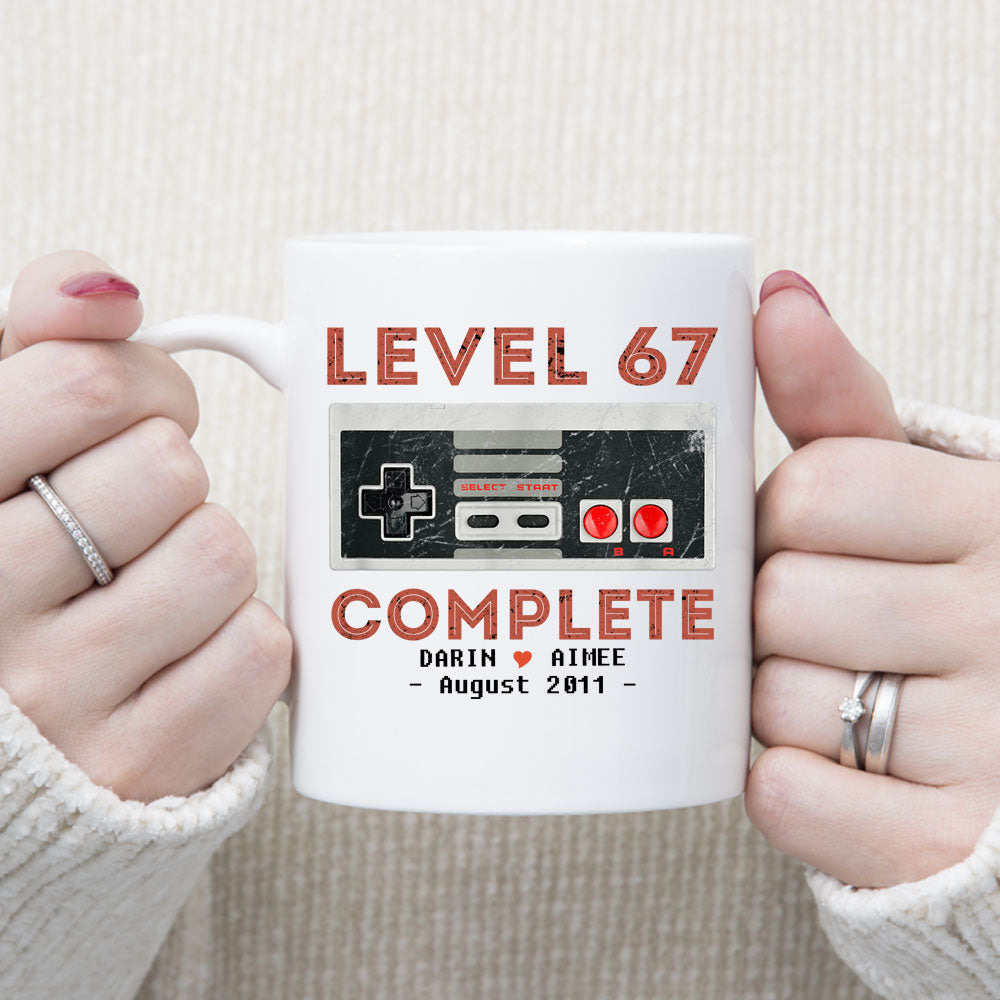 Level 67 Complete Anniversary Mug, Personalized 67th Anniversary Gift, 67 years Gift for Husband