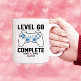 Level 68 Complete Anniversary Mug, Custom Name Gift, Game Lover Mug, Couple Mug, 68 years Anniversary Gift