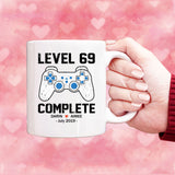 Level 69 Complete Anniversary Mug, Custom Name Gift, Game Lover Mug, Couple Mug, 69 years Anniversary Gift