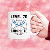 Level 70 Complete Anniversary Mug, Custom Name Gift, Game Lover Mug, Couple Mug, 70 years Anniversary Gift