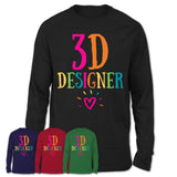 3D Designer Rainbow Lettering Heart Shirt, Employee Appreciation Gifts