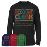 Account Clerk Definition Vintage Retro Colors Shirt, Coworker Birthday Gift TShirt