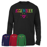 Assembler Rainbow Lettering Heart Shirt, Employee Appreciation Gifts