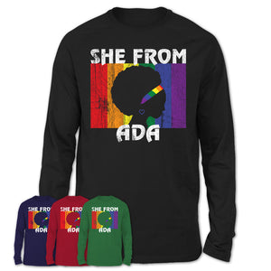 Black Girl She From Ada Oklahoma Shirt LGBT Pride Gift
