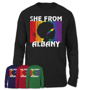 Black Girl She From Albany New York Shirt LGBT Pride Gift