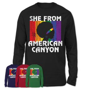 Black Girl She From American Canyon California Shirt LGBT Pride Gift