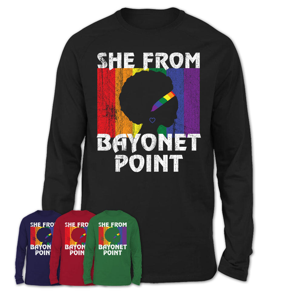 Black Girl She From Bayonet Point Florida Shirt LGBT Pride Gift