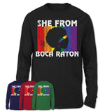 Black Girl She From Boca Raton Florida Shirt LGBT Pride Gift