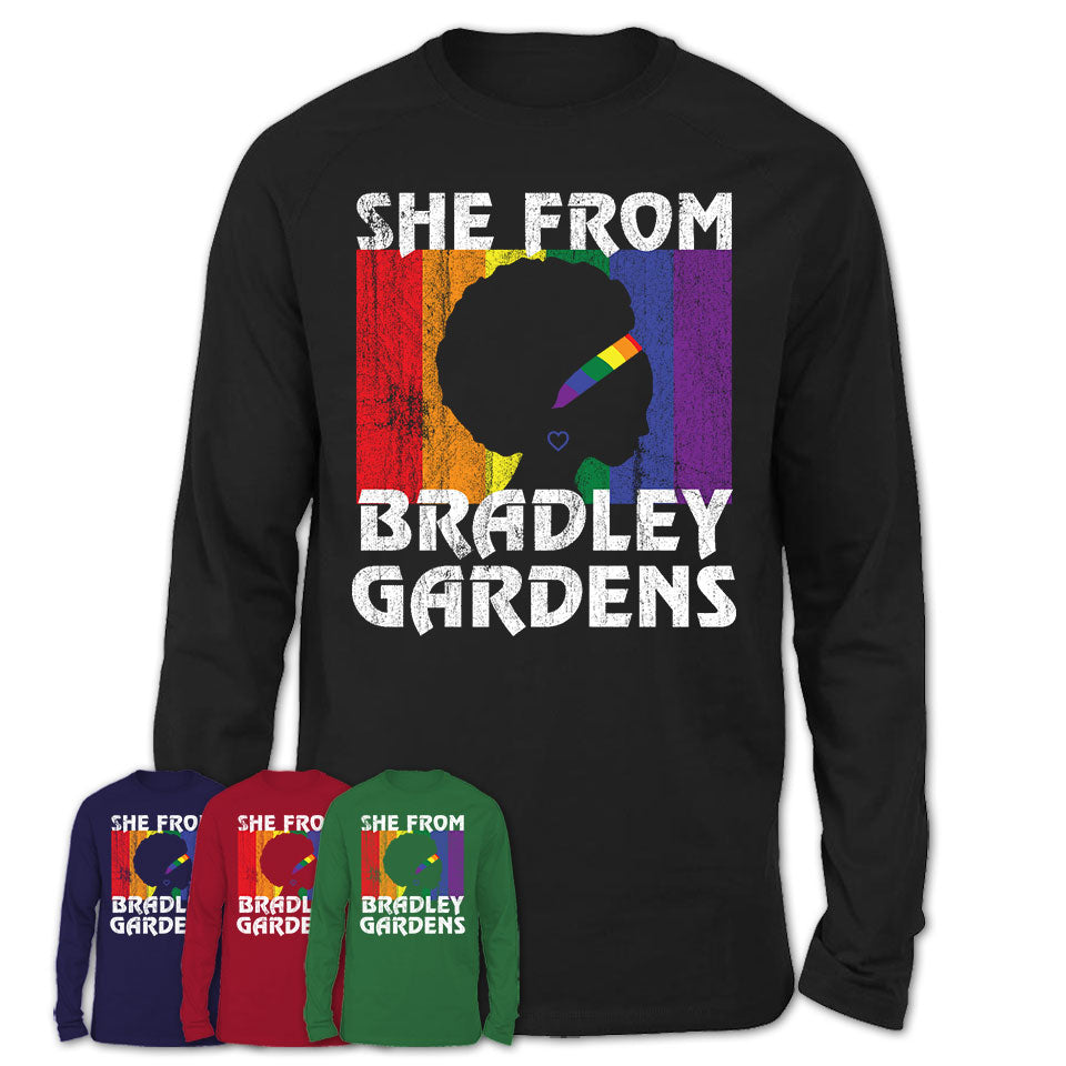 Black Girl She From Bradley Gardens New Jersey Shirt LGBT Pride Gift