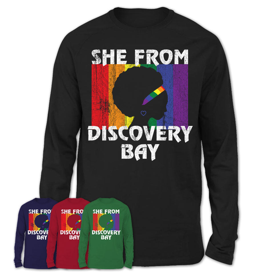 Black Girl She From Discovery Bay California Shirt LGBT Pride Gift