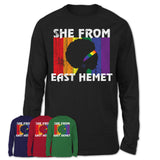 Black Girl She From East Hemet California Shirt LGBT Pride Gift