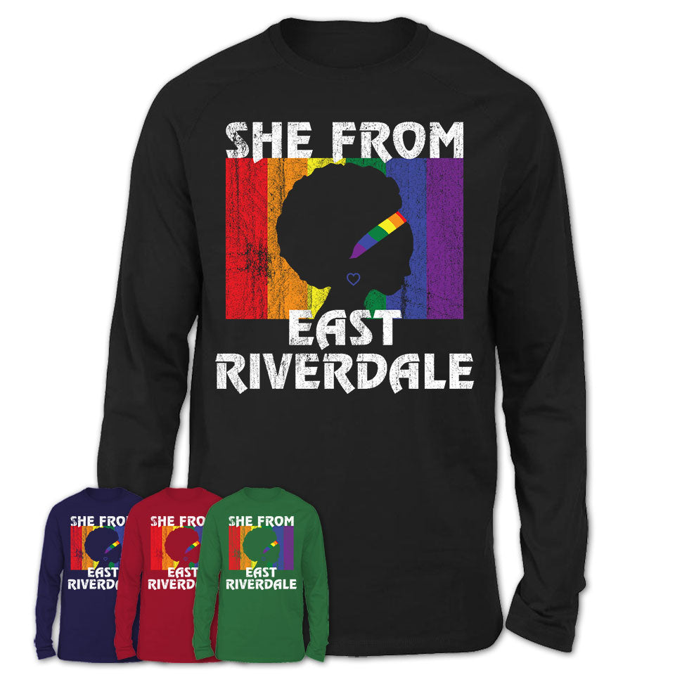 Black Girl She From East Riverdale Maryland Shirt LGBT Pride Gift