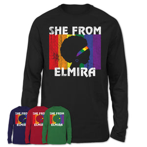 Black Girl She From Elmira New York Shirt LGBT Pride Gift
