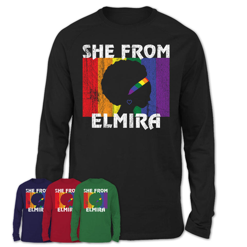 Black Girl She From Elmira New York Shirt LGBT Pride Gift