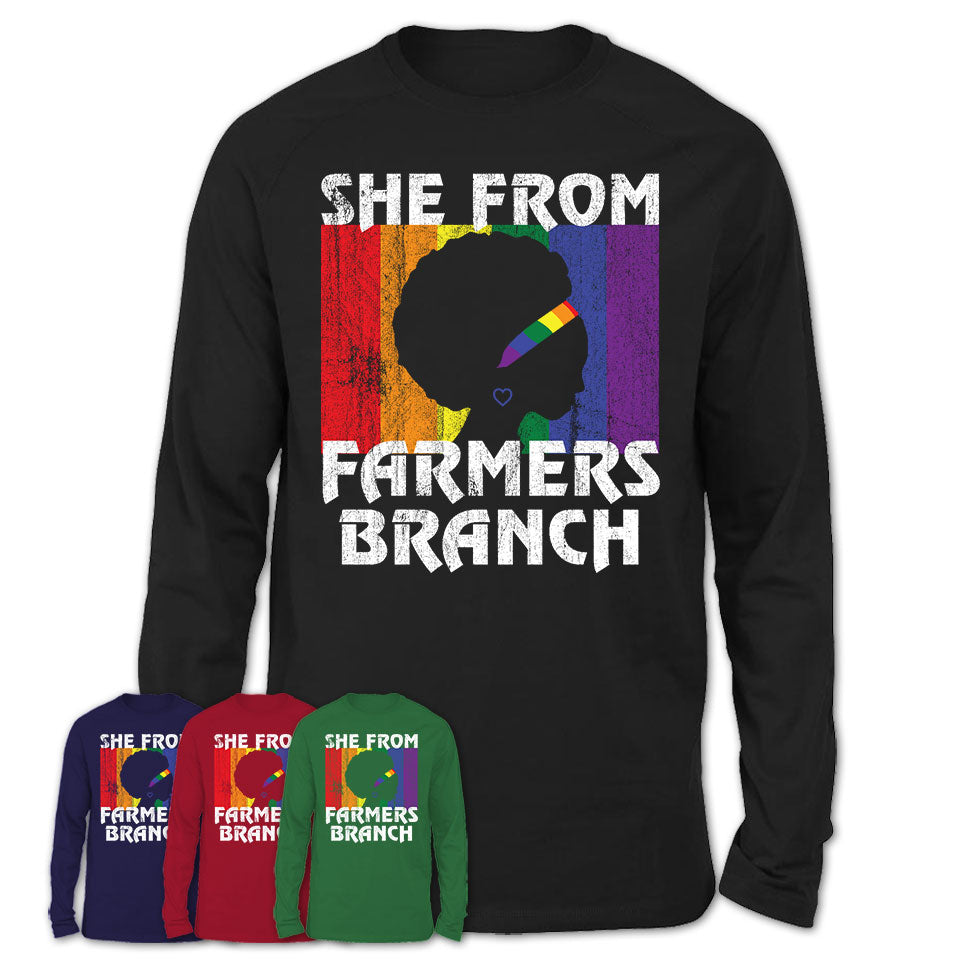 Black Girl She From Farmers Branch Texas Shirt LGBT Pride Gift