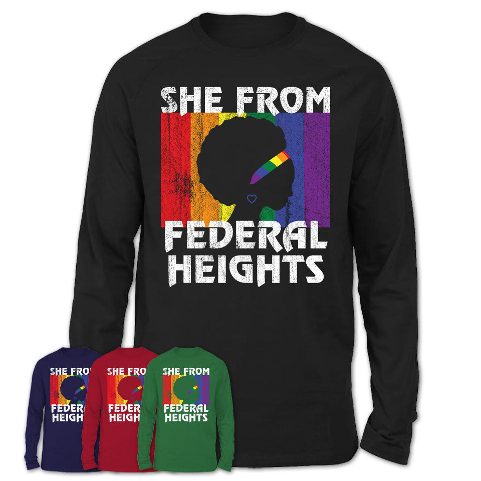 Black Girl She From Federal Heights Colorado Shirt LGBT Pride Gift